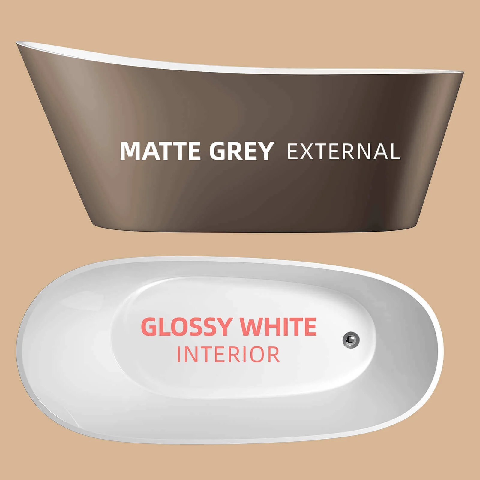 67" Acrylic Reversible Single Slipper Tub - Image 9