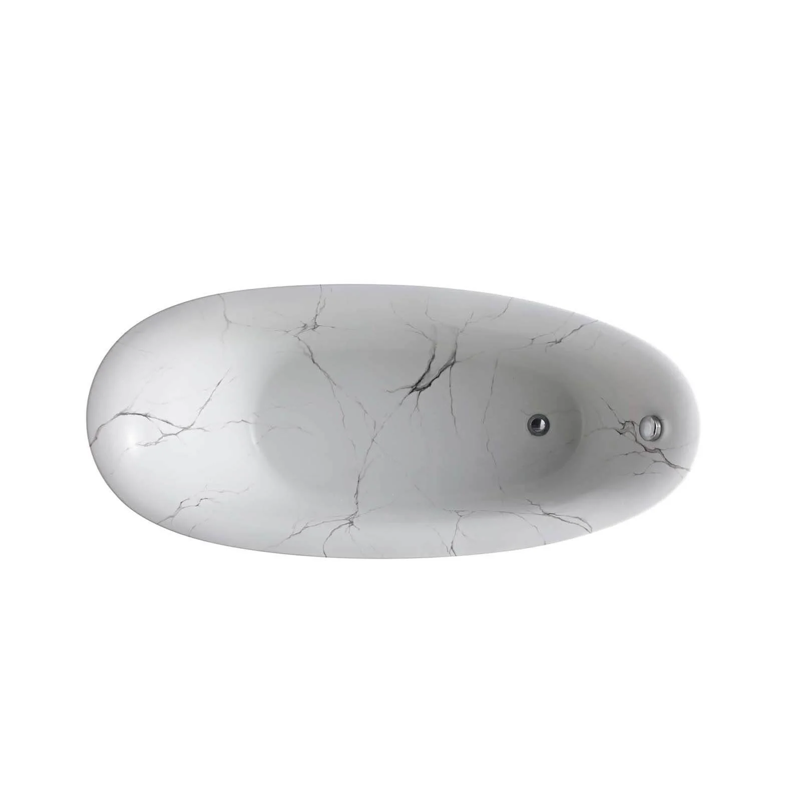 67" Marble Finish Slipper Bathtub with Adjustable Overflow - Image 6