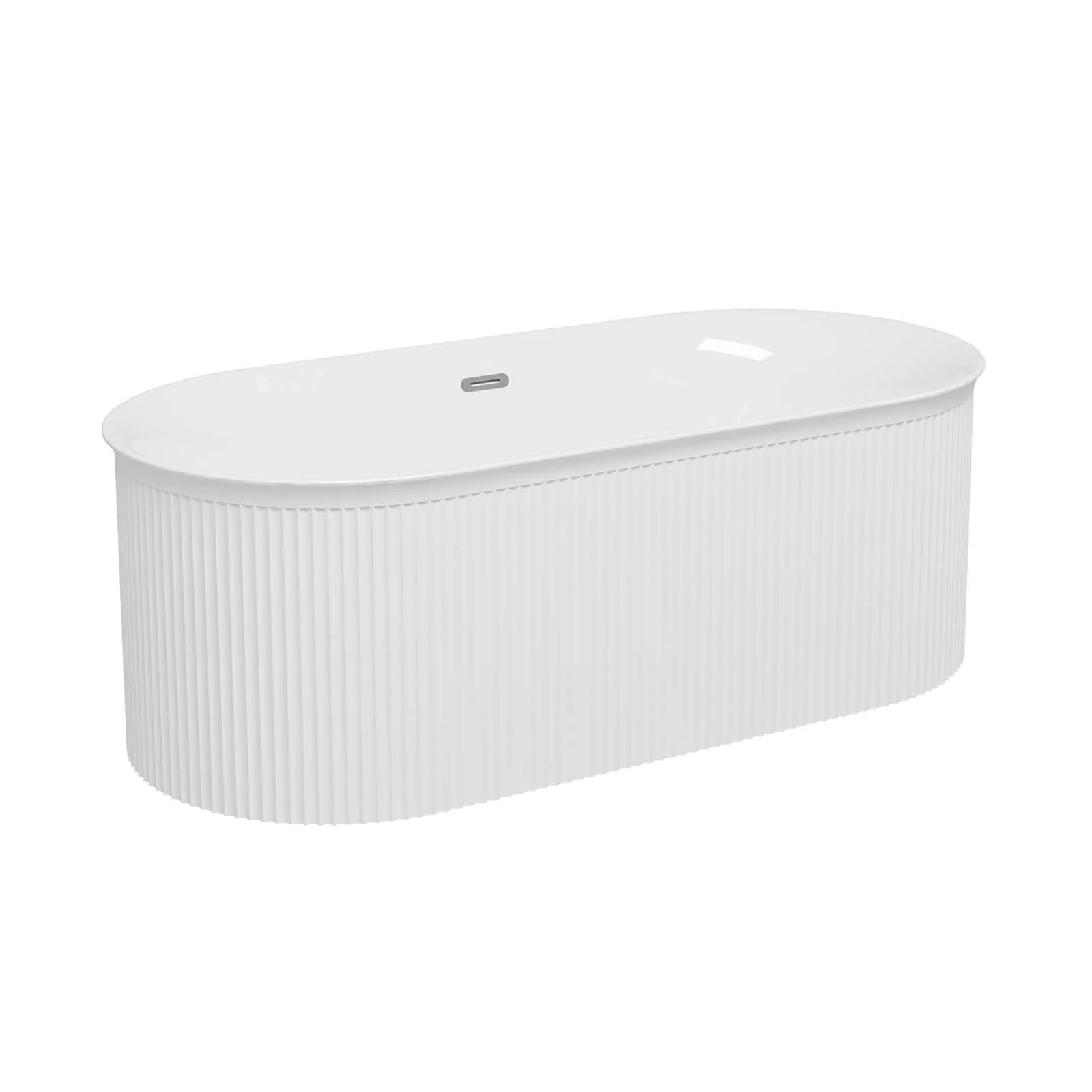 67" Acrylic Fluted Bathtub with Toe-Tap Drain - Image 4