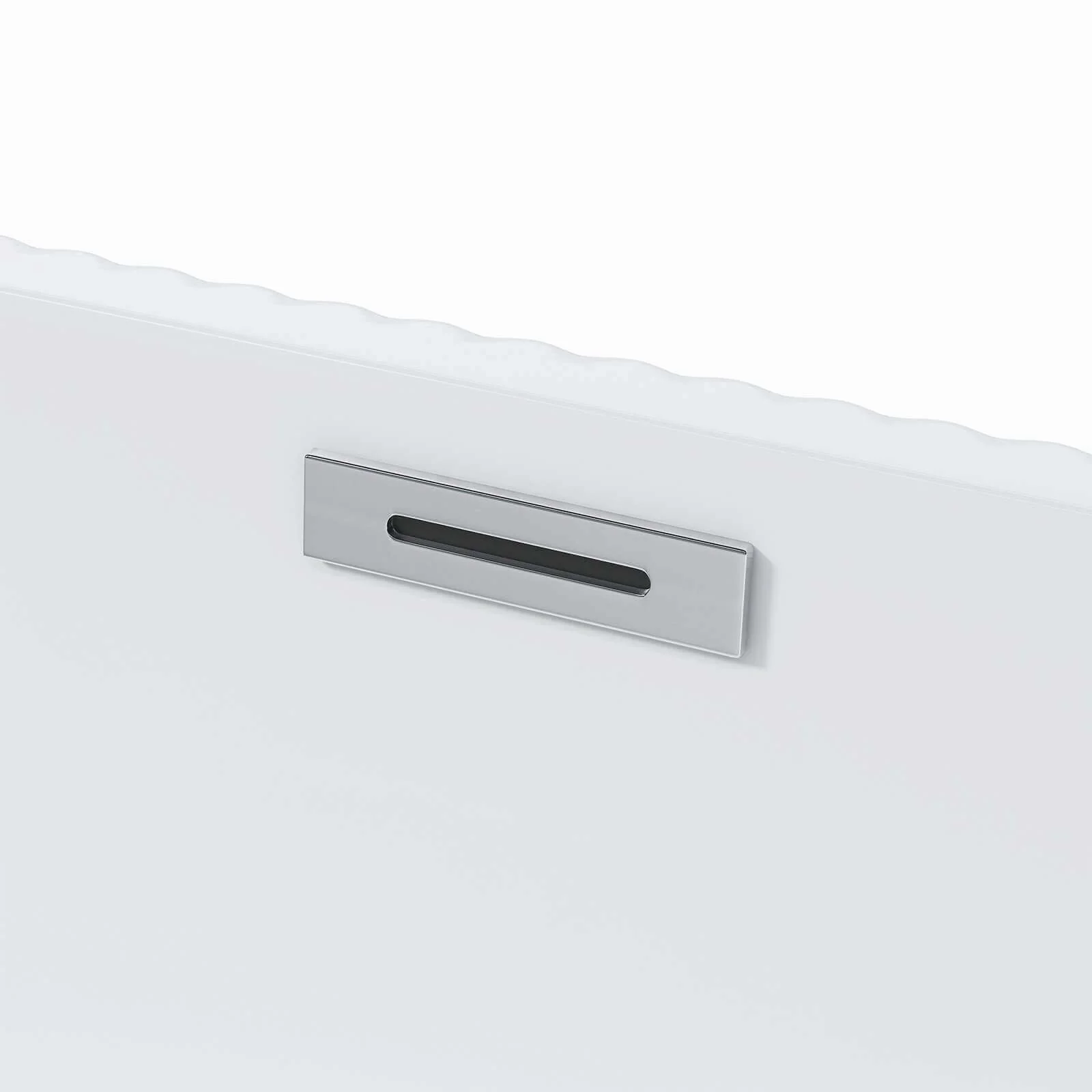 67" Glossy White Fluted Acrylic Soaking Bathtub - Image 4
