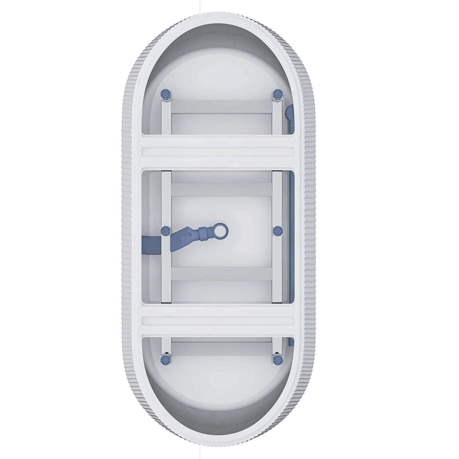 67" Glossy White Fluted Acrylic Soaking Bathtub - Image 7