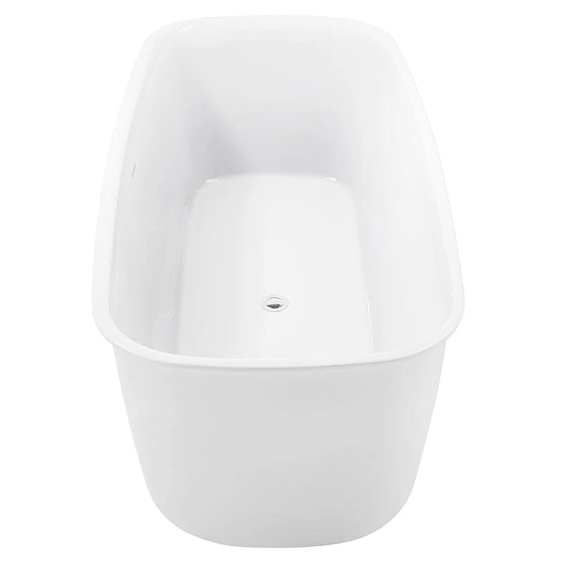Mokleba 67'' Rectangular Acrylic Soaking Bathtub with Rounded Corners and Freestanding Design - Image 9