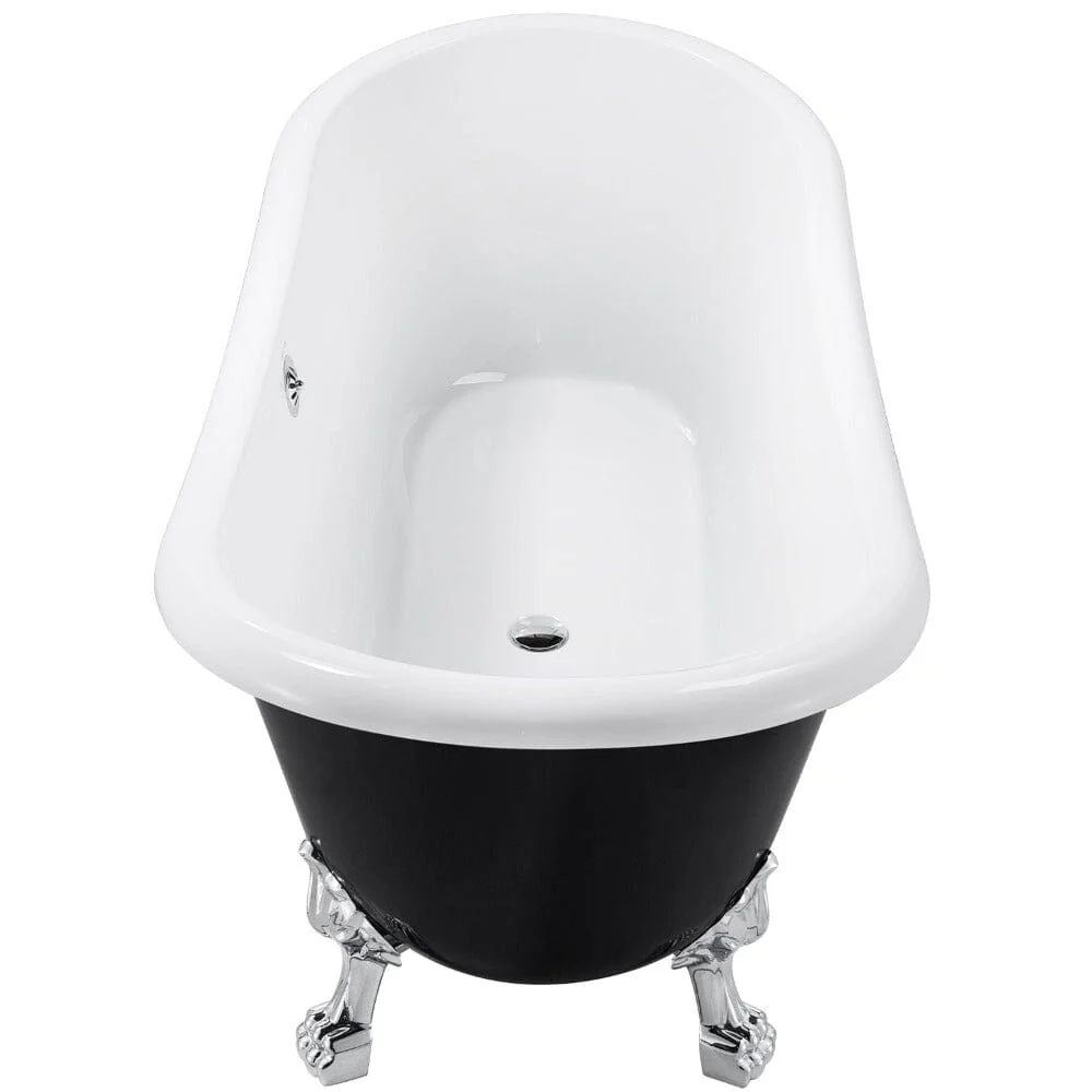 Mokleba 67" Rolled Rim Claw Foot Double Slipper Tub - Acrylic Material, Freestanding Design, Immersive Soaking Experience - Image 12