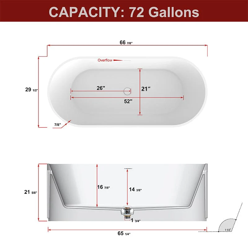 67" Solid Surface Stone Resin Nordic Modern Oval Shaped Freestanding Soaking Bathtub with Fluted - Image 12