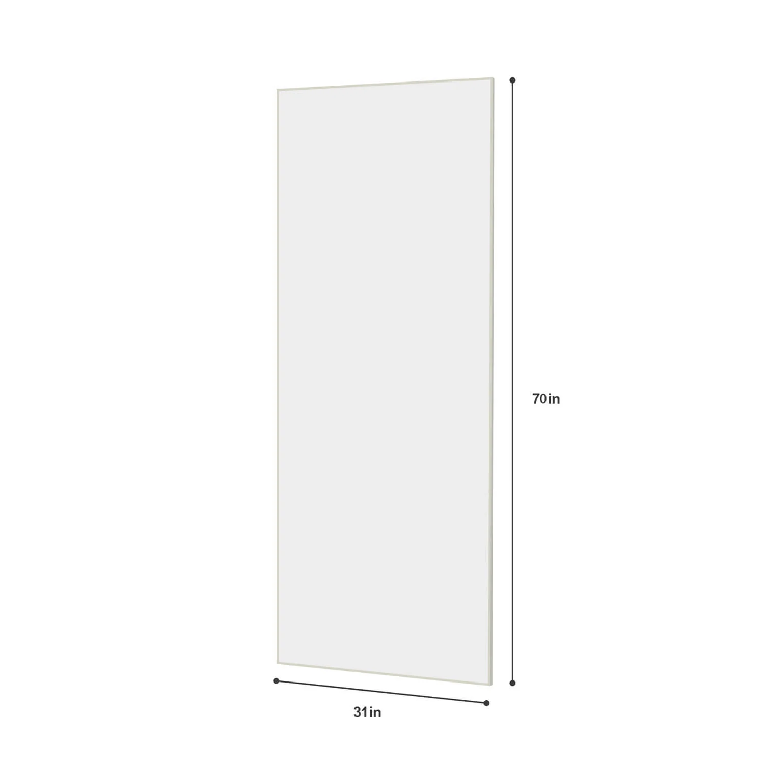 70"x31" White Full Length Mirror with Aluminum Frame, Lean or Wall Mount - Image 10