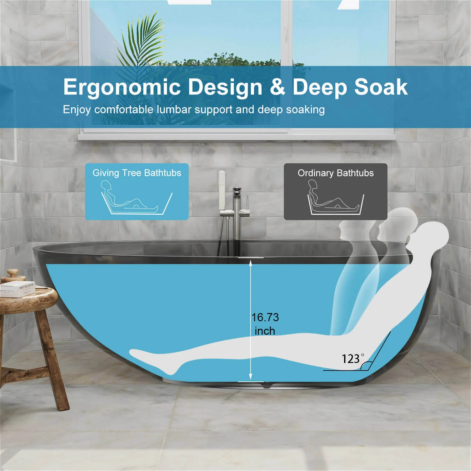 71" Modern Art Resin Tub, Transparent Egg Shape Freestanding Soaking Bathtub for Hotels - Image 10