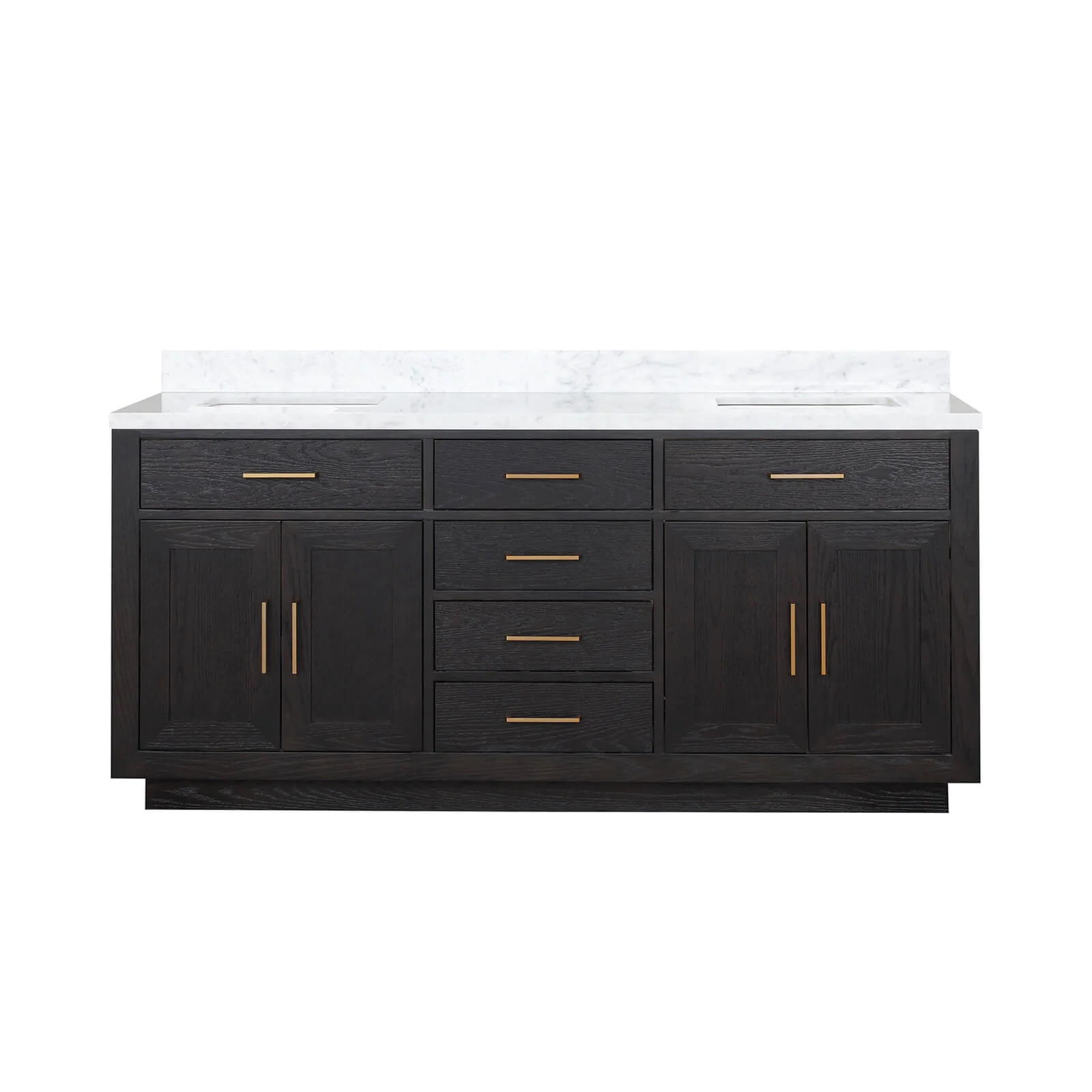 72" Black Oak Bathroom Vanity with Toe Kick - Image 5