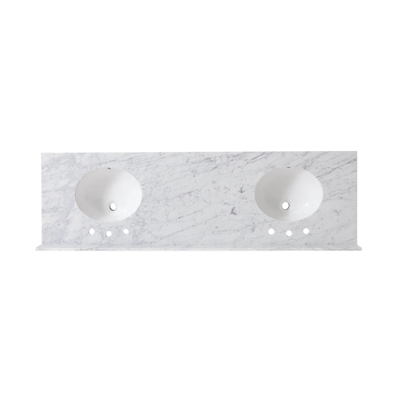 73" x 22" Marble Vanity Top with Double Ceramic Sinks - Image 5