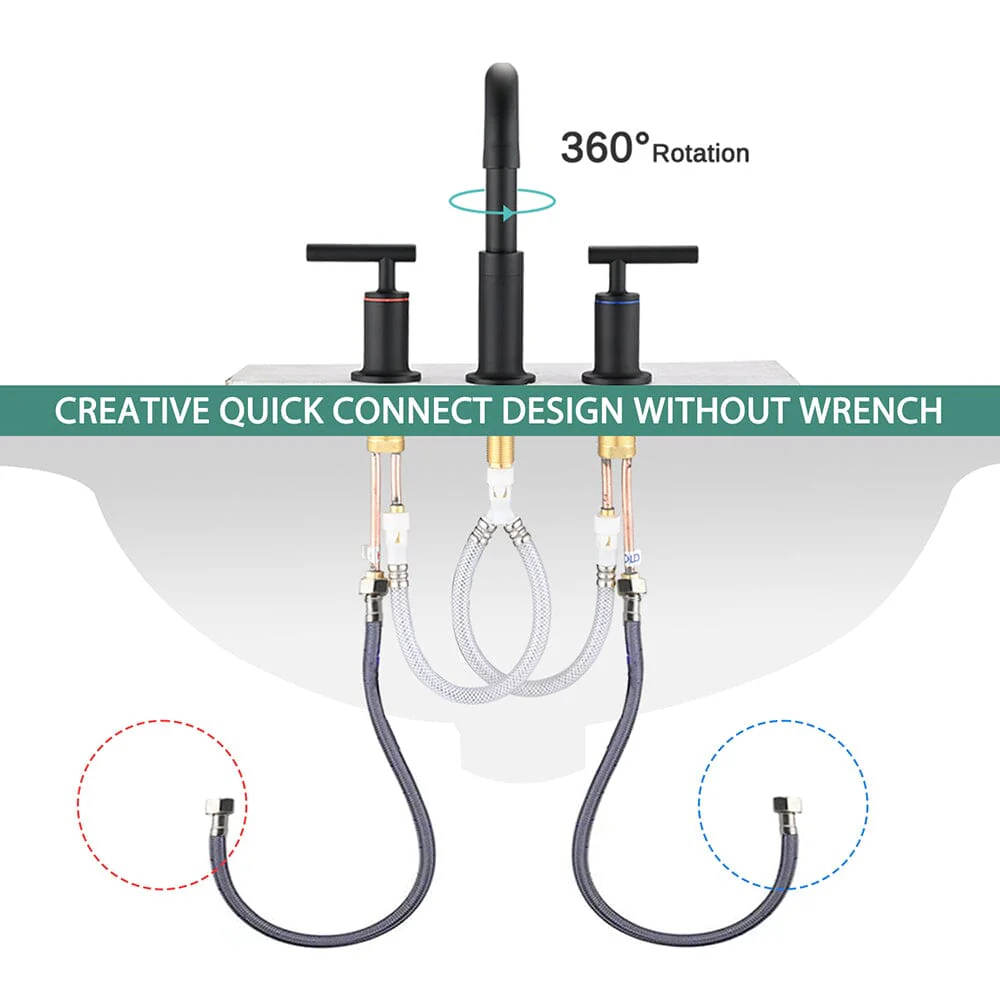 8 in. Widespread Double Handle Bathroom Faucet with Pop Up Drain - Image 13