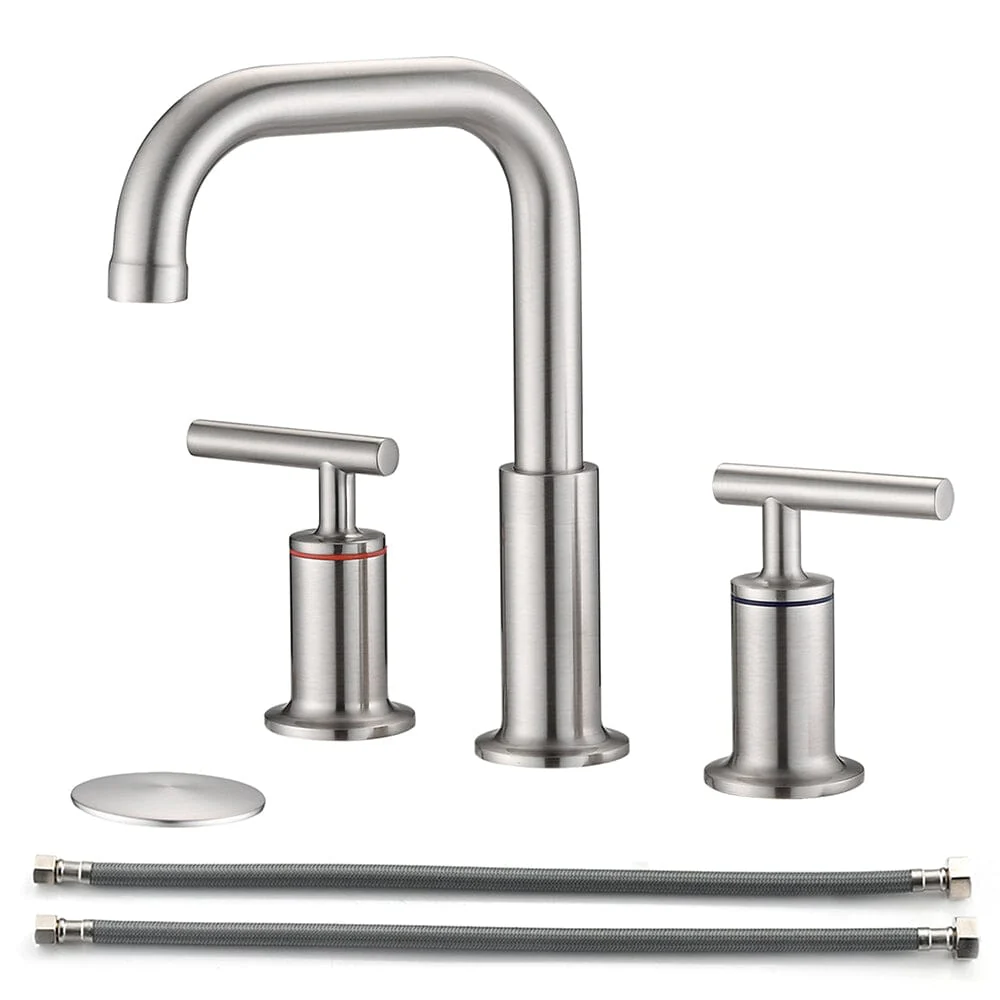 8 in. Widespread Double Handle Bathroom Faucet with Pop Up Drain - Image 15