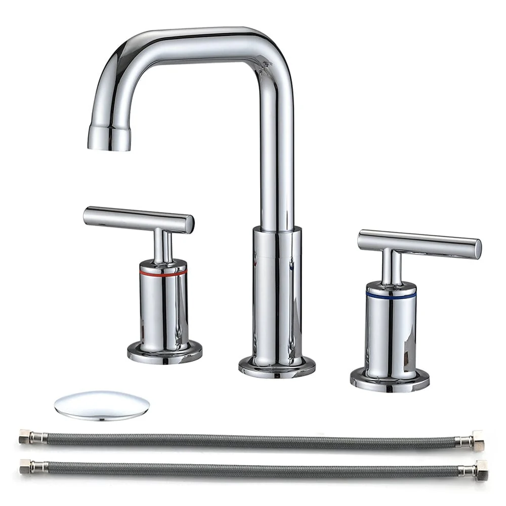 8 in. Widespread Double Handle Bathroom Faucet with Pop Up Drain - Image 22