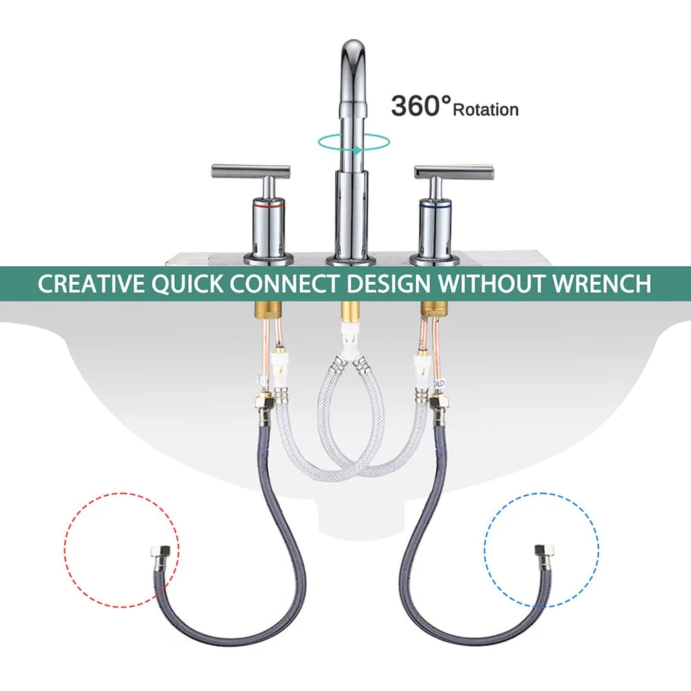 8 in. Widespread Double Handle Bathroom Faucet with Pop Up Drain - Image 27