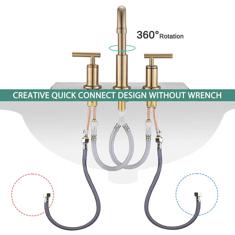 8 in. Widespread Double Handle Bathroom Faucet with Pop Up Drain - Image 6
