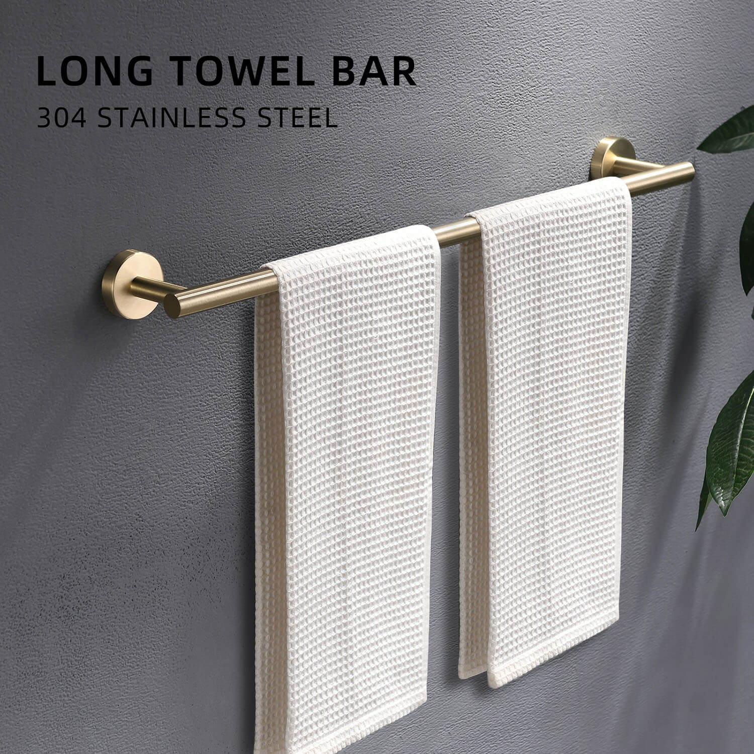 8-Piece Stainless Steel Brushed Gold Bathroom Hardware Set - Image 2