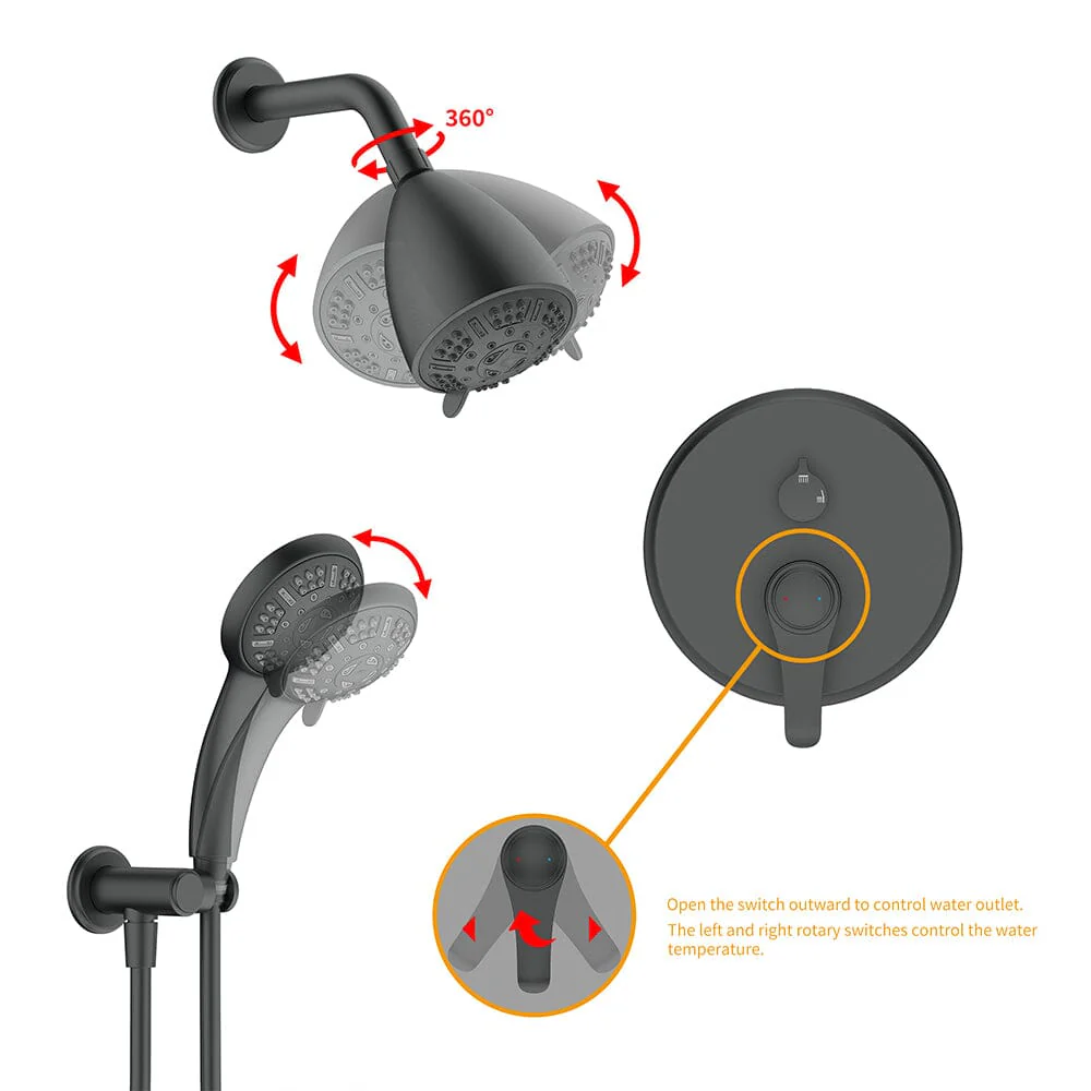 8 Spray Filtered Shower Head and Hand Shower for Small Bathroom - Image 10