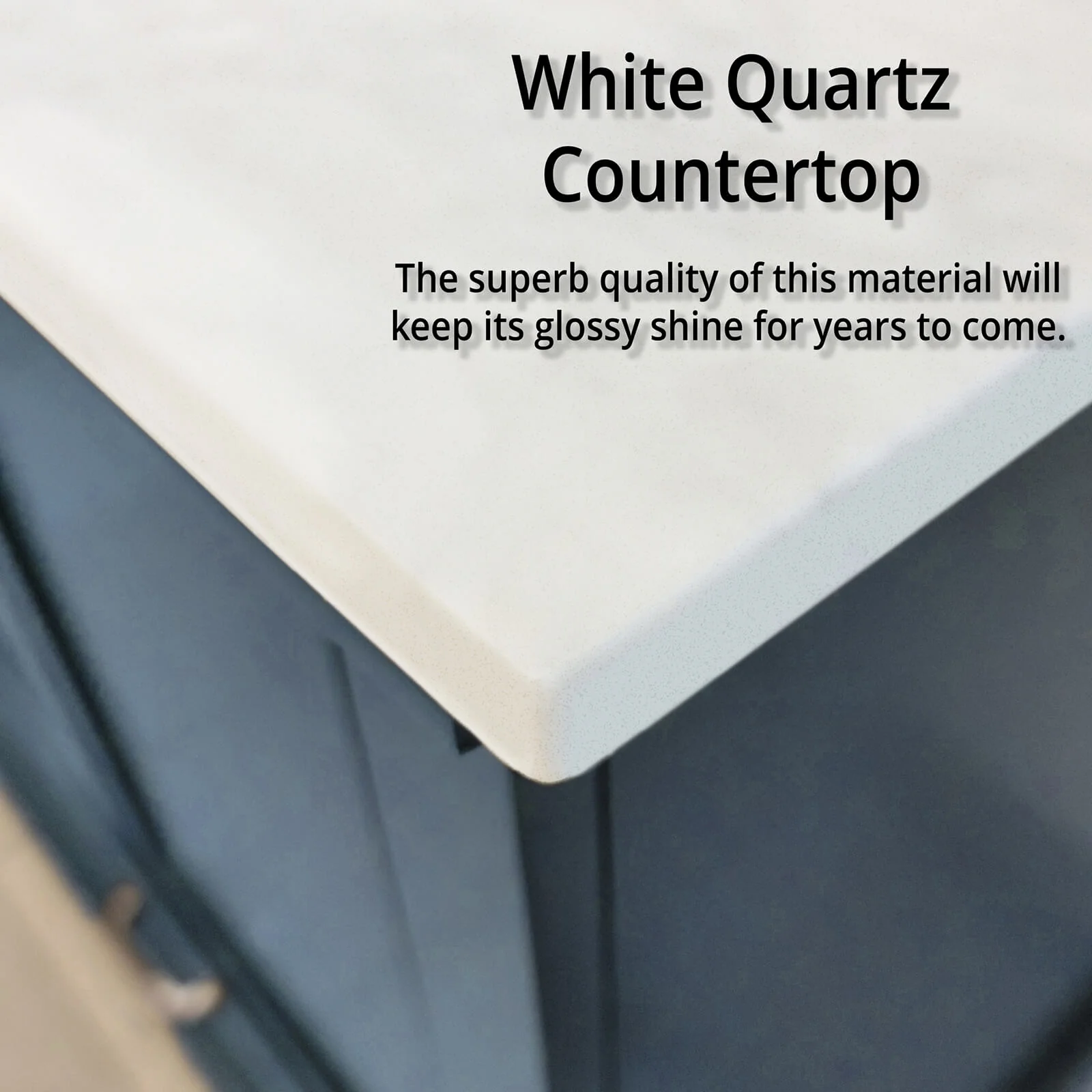 80" Blue Vanity with White Quartz Top and Backsplash - Image 5