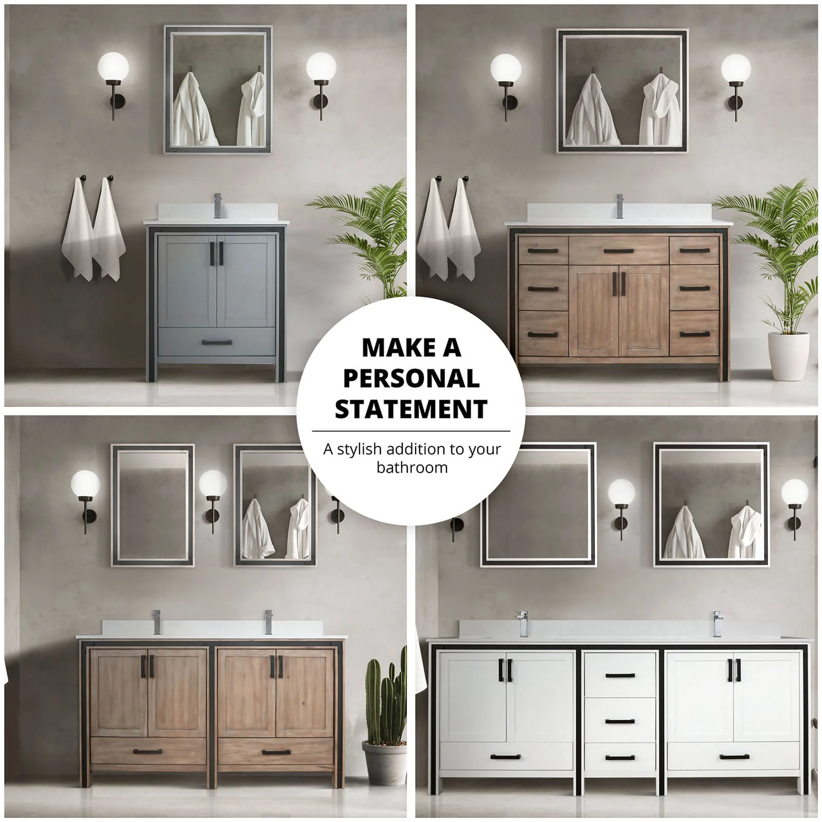 80" White Freestanding Double Sink Bath Vanity - Image 4