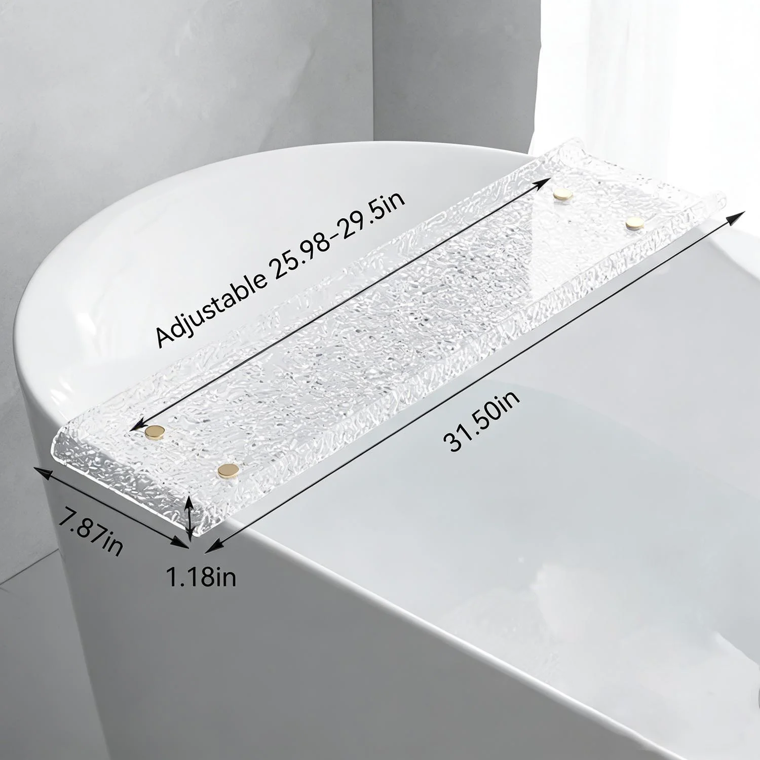 Home SPA Acrylic Bathtub Tray Caddy with Phone Holder for Bathroom - Image 6