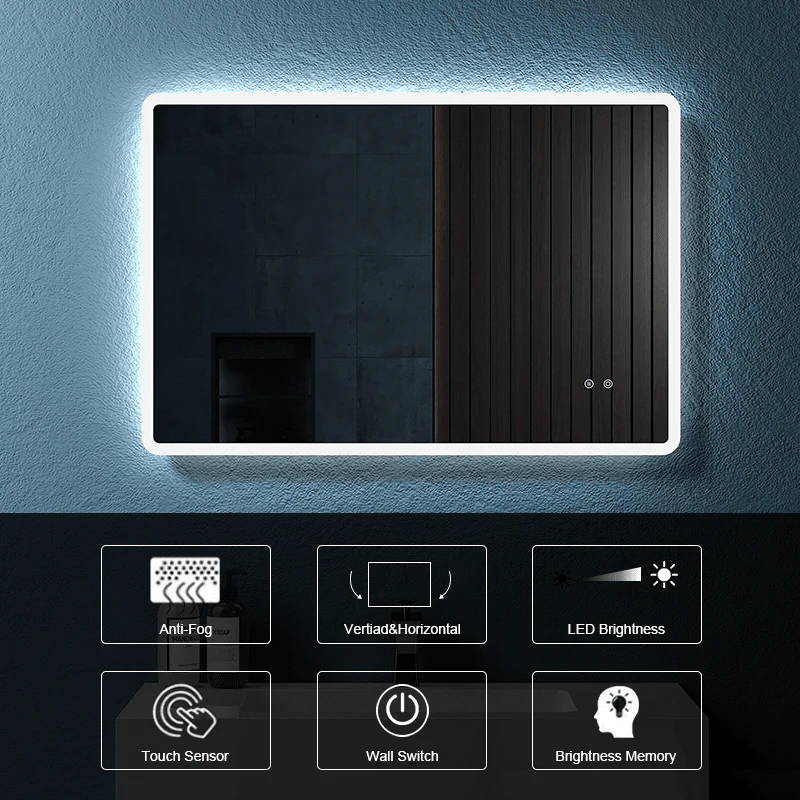 Anti-fog Rounded Rectangular Bathroom Mirror - Image 17