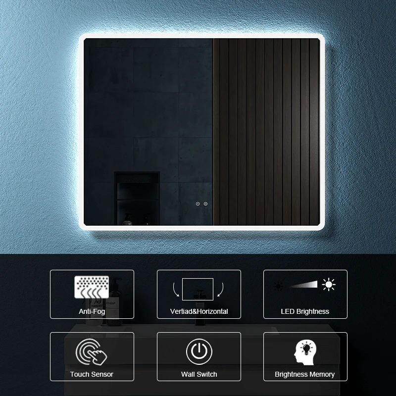 Anti-fog Rounded Rectangular Bathroom Mirror - Image 29