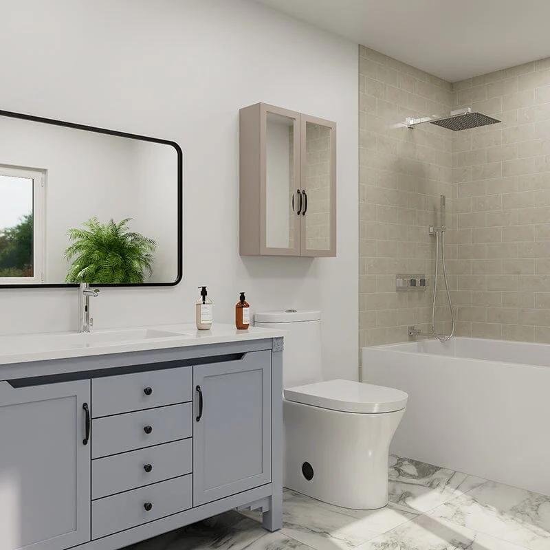 Bathroom 12" Square Wall Mounted Shower Set with Hand Shower & Tub Spout - Image 19