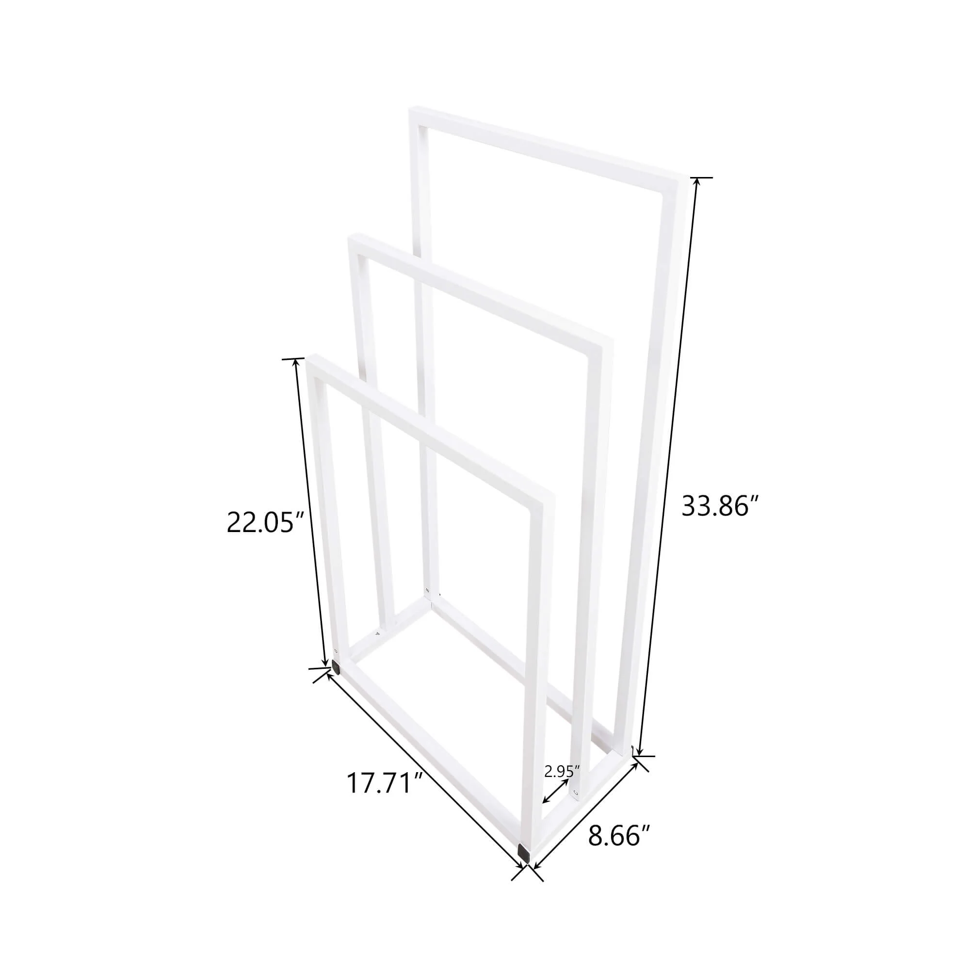 Bathroom 3 Tier Stainless Steel Freestanding Towel Rack Stand for Bath Floor Hand Towel - Image 12