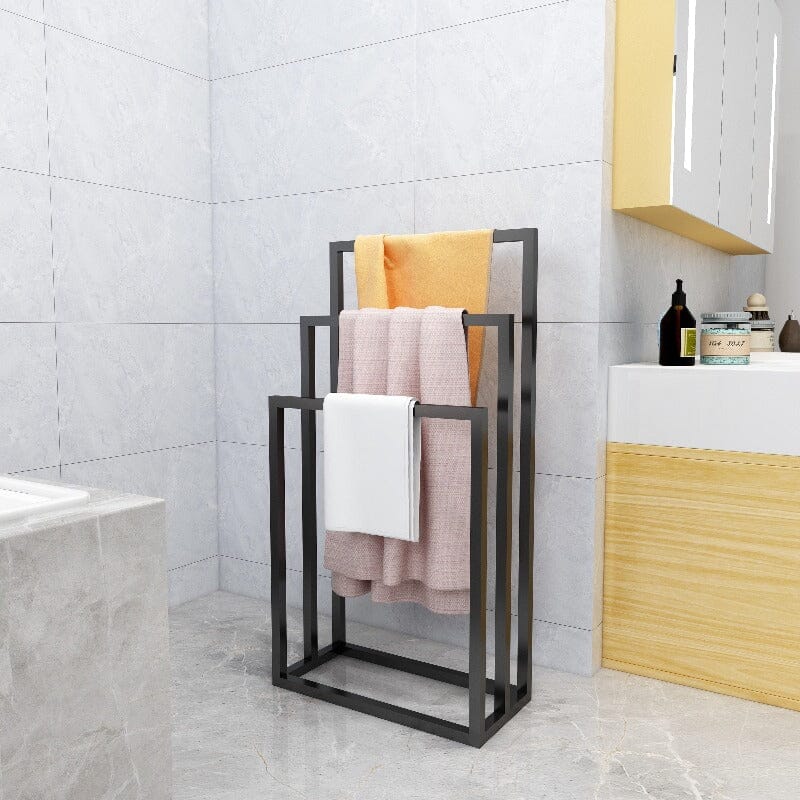 Bathroom 3 Tier Stainless Steel Freestanding Towel Rack Stand for Bath Floor Hand Towel - Image 3