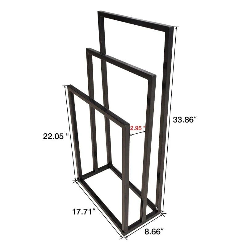 Bathroom 3 Tier Stainless Steel Freestanding Towel Rack Stand for Bath Floor Hand Towel - Image 7