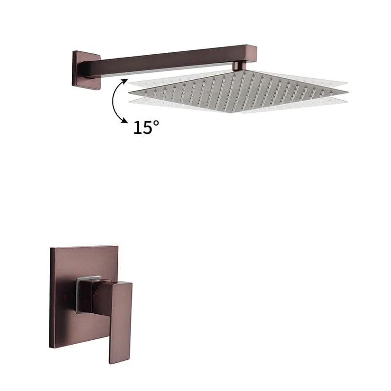 Bathroom Shower System 10'' Wall Mounted Shower Head with Rough-in Valve - Image 29
