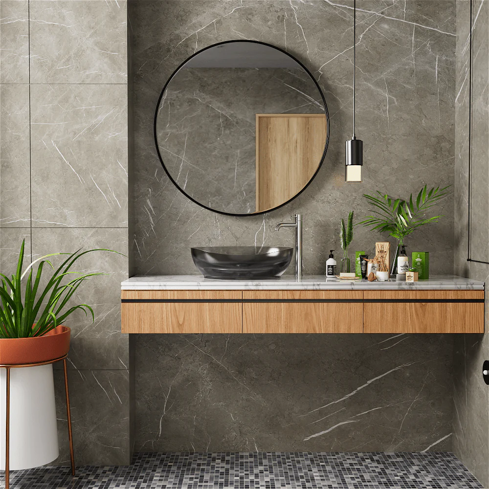 20''x14'' Bathroom Sink Art Translucent Stone Resin Oval Vessel with Drainpipe - Image 22