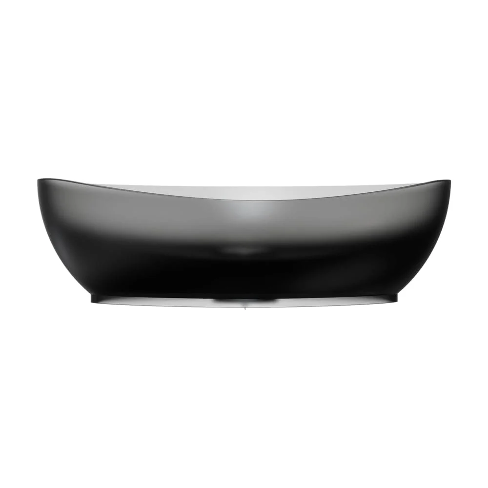 20''x14'' Bathroom Sink Art Translucent Stone Resin Oval Vessel with Drainpipe - Image 25