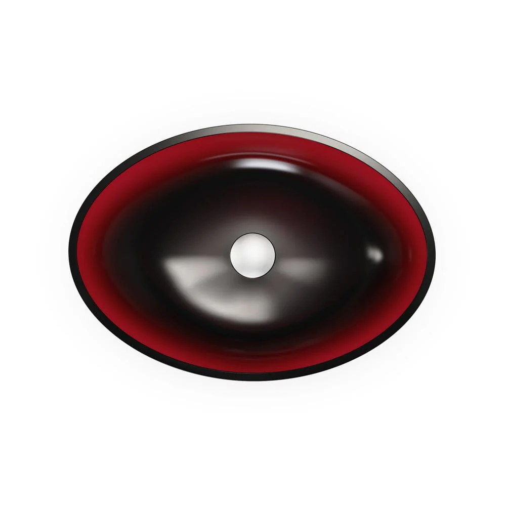 20''x14'' Bathroom Sink Art Translucent Stone Resin Oval Vessel with Drainpipe - Image 7