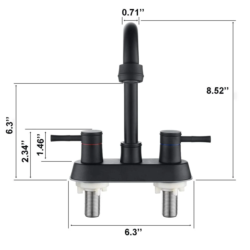 Bathroom Sink Faucet with Pop-Up Sink Drain and 2 Hoses, 3-Hole Stainless Steel High Arc - Image 14