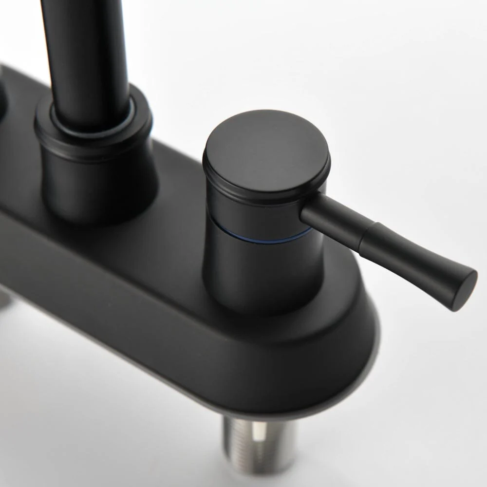 Bathroom Sink Faucet with Pop-Up Sink Drain and 2 Hoses, 3-Hole Stainless Steel High Arc - Image 7