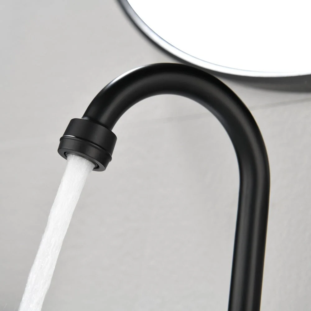 Bathroom Sink Faucet with Pop-Up Sink Drain and 2 Hoses, 3-Hole Stainless Steel High Arc - Image 8