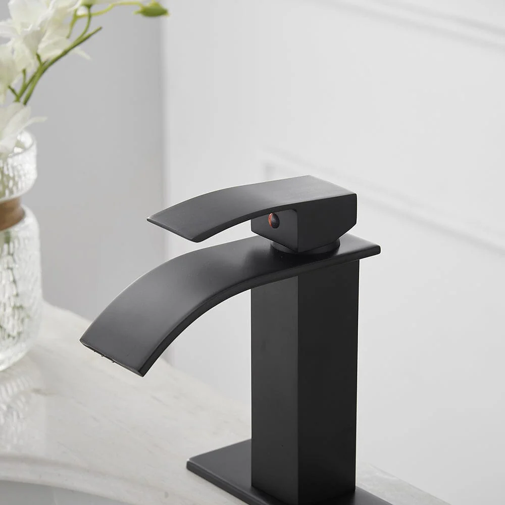 Giving Tree Waterfall Spout Single Handle Bathroom Sink Faucet with Drain - Image 7
