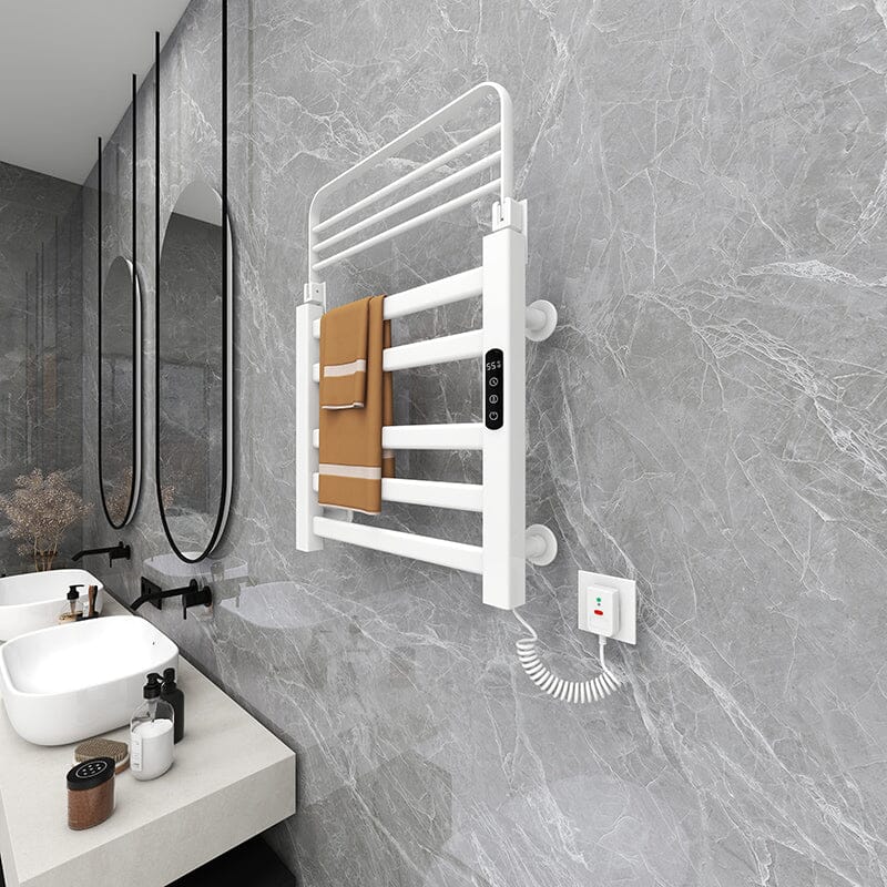 Bathroom Wall Mounted Smart Heated Towel Rack with Top Shelf - Image 14