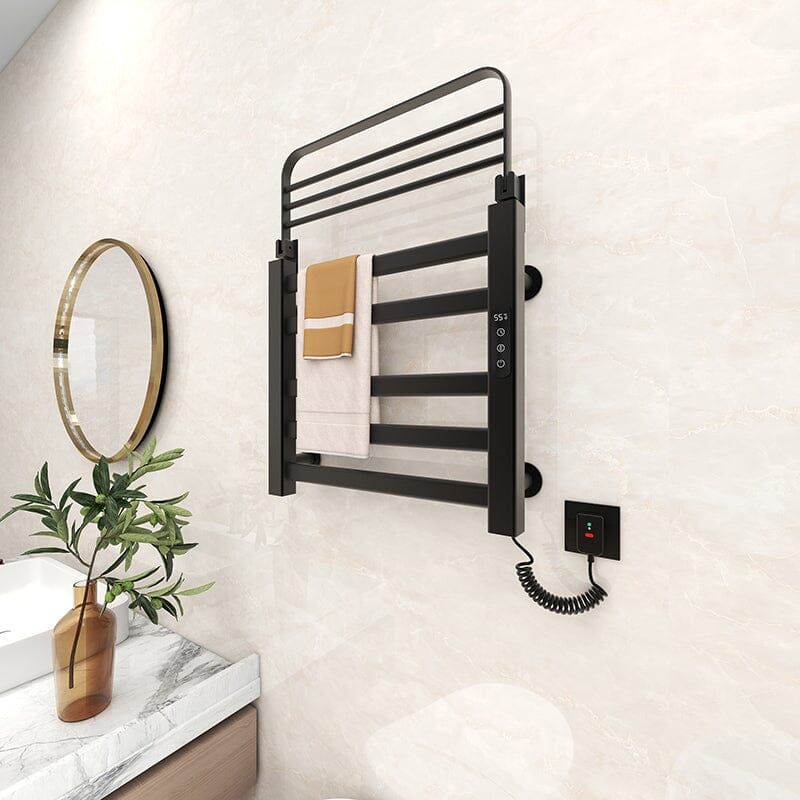 Bathroom Wall Mounted Smart Heated Towel Rack with Top Shelf - Image 6