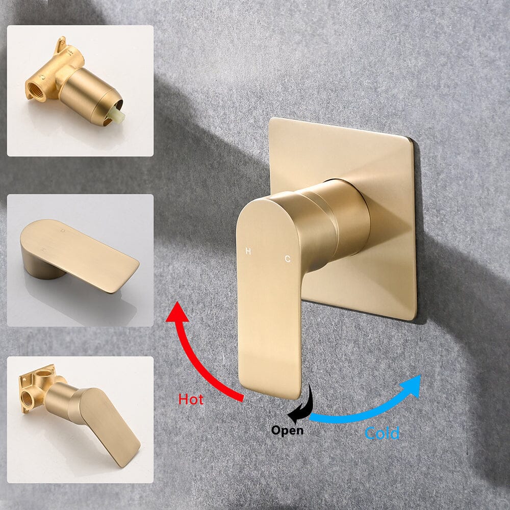 Bathroom Waterfall Wall Mounted Sink or Tub Faucet Single Handle - Image 4