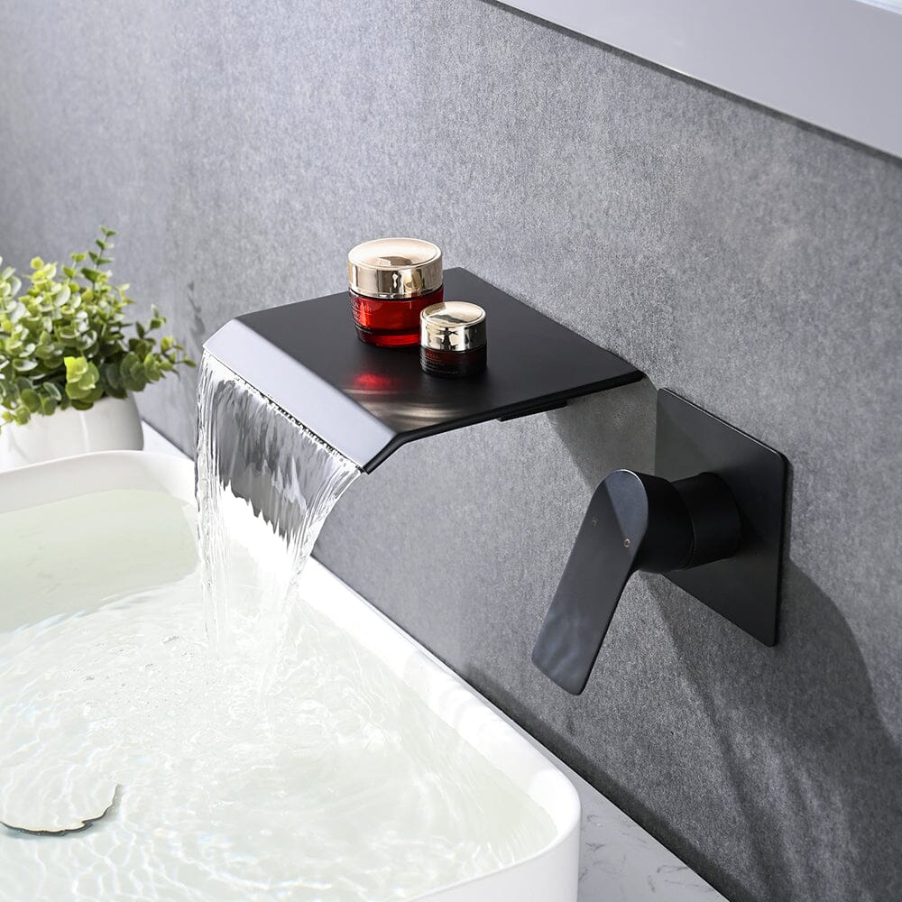 Bathroom Waterfall Wall Mounted Sink or Tub Faucet Single Handle - Image 7