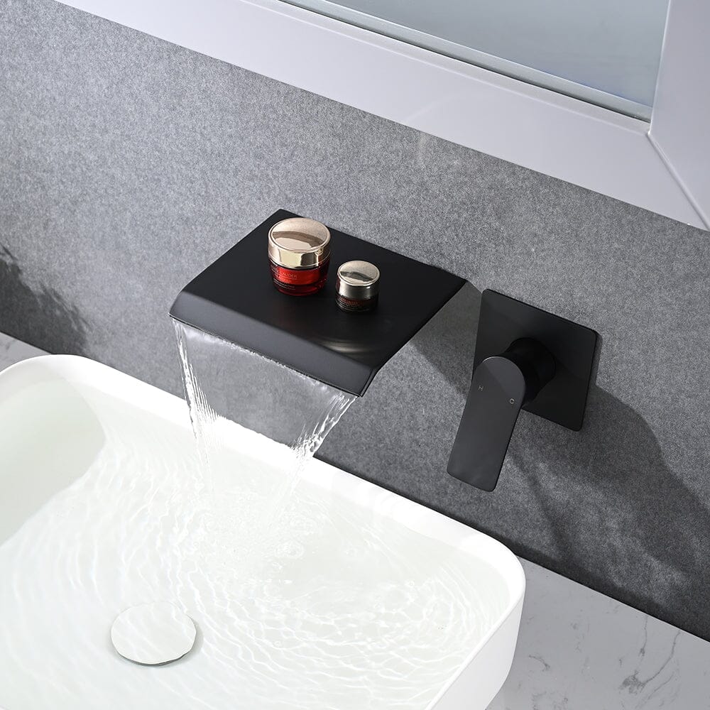 Bathroom Waterfall Wall Mounted Sink or Tub Faucet Single Handle - Image 8
