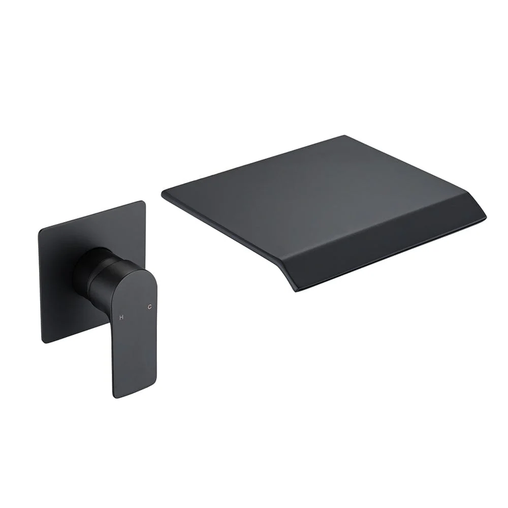 Bathroom Waterfall Wall Mounted Sink or Tub Faucet Single Handle - Image 9