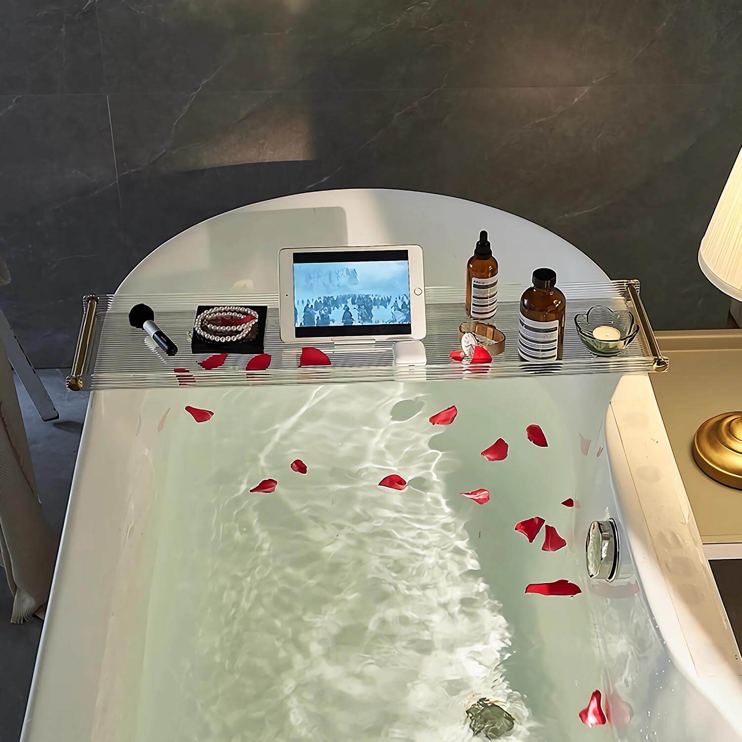 Acrylic Bathtub Caddy Tray, Spa Shelf for Reading And Phone - Image 4