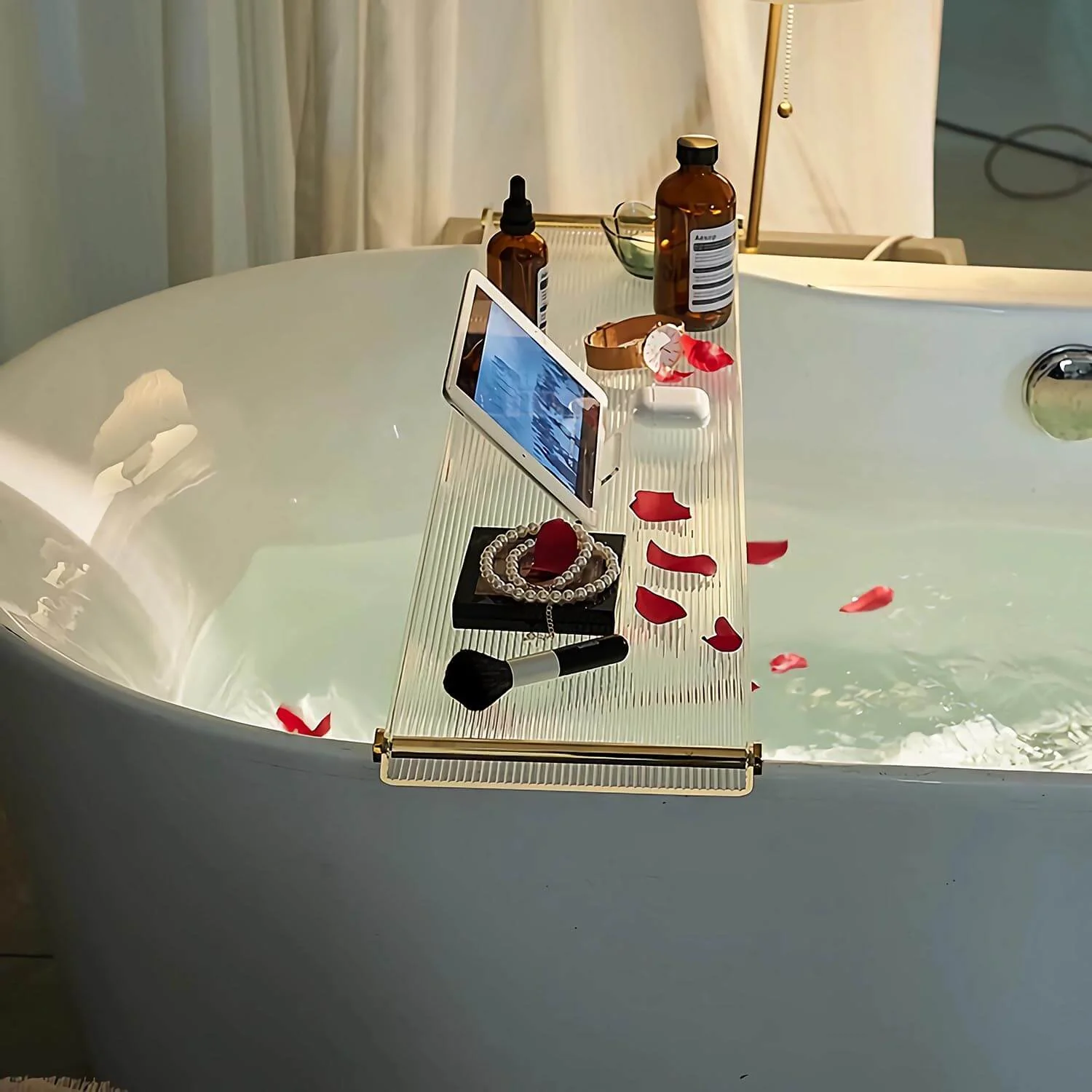 Acrylic Bathtub Caddy Tray, Spa Shelf for Reading And Phone - Image 5