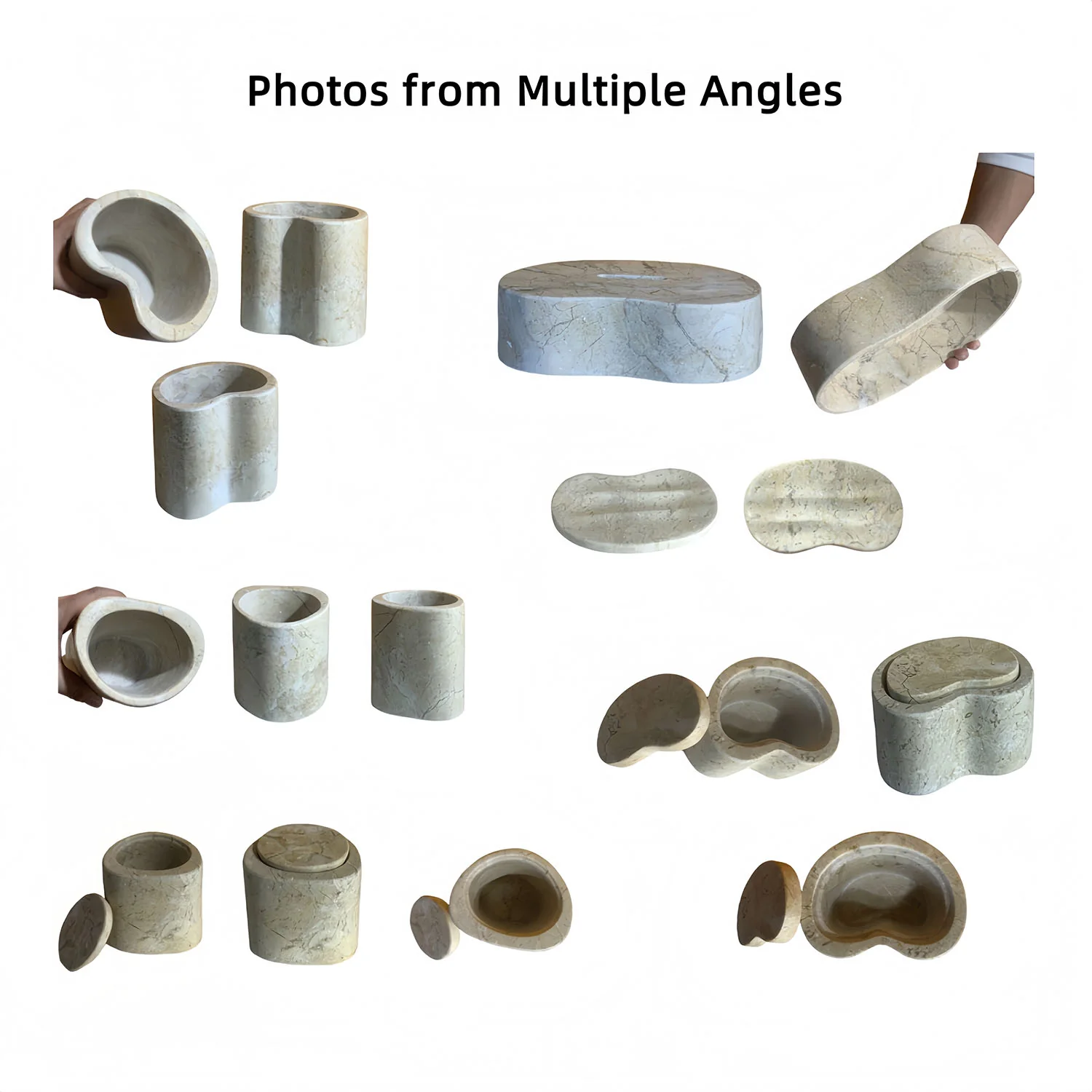 Beige Natural Marble 6-Piece Bath Accessories Set, Modern Bathroom Decor - Image 8