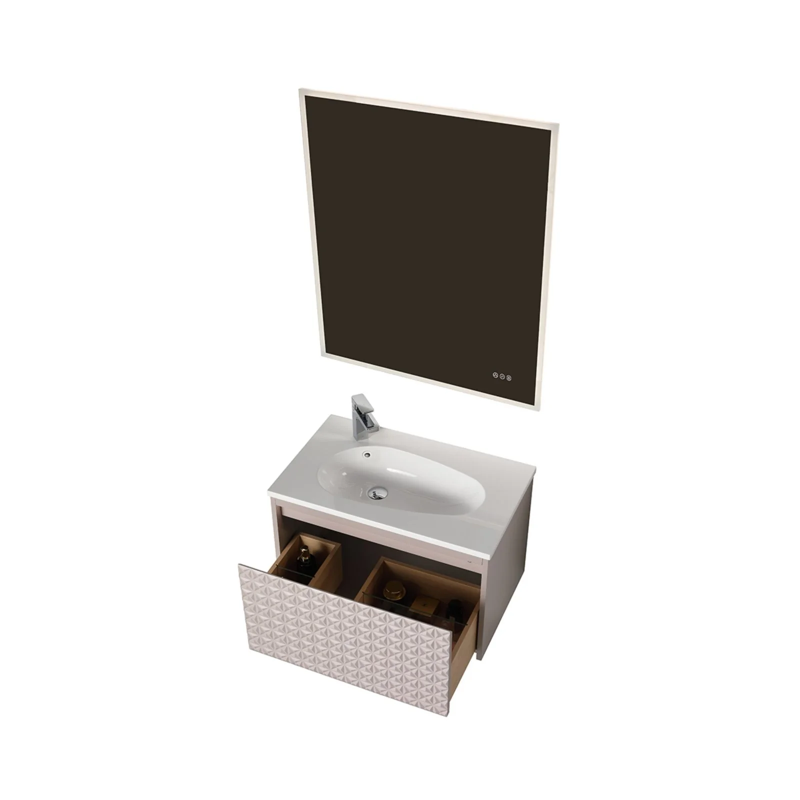 Blossom 30" Minimalist Style Vanity with Modern LED-Lit Teardrop-Shaped Basin - Image 4