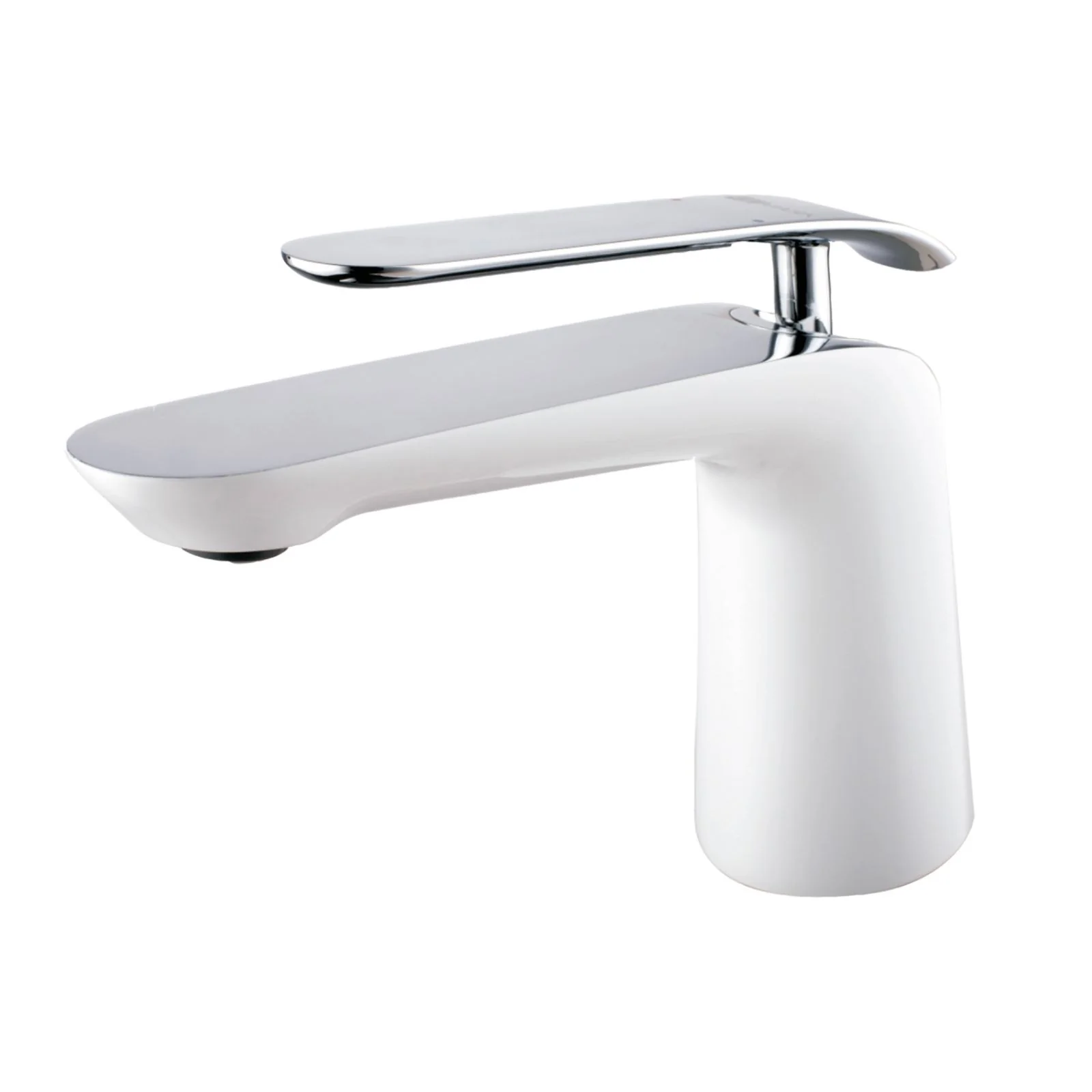 Blossom 5" x 6" Chrome & White Lever Handle Single Hole Lavatory Faucet for Bathroom Sink - Image 3