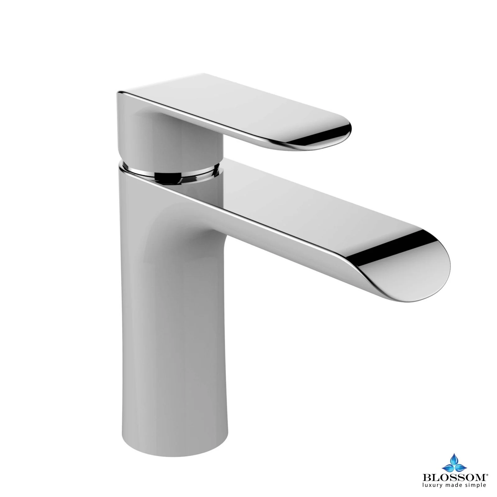 Blossom Lever Handle Cylinder Bathroom Sink Single Hole Lavatory Faucet - Image 3