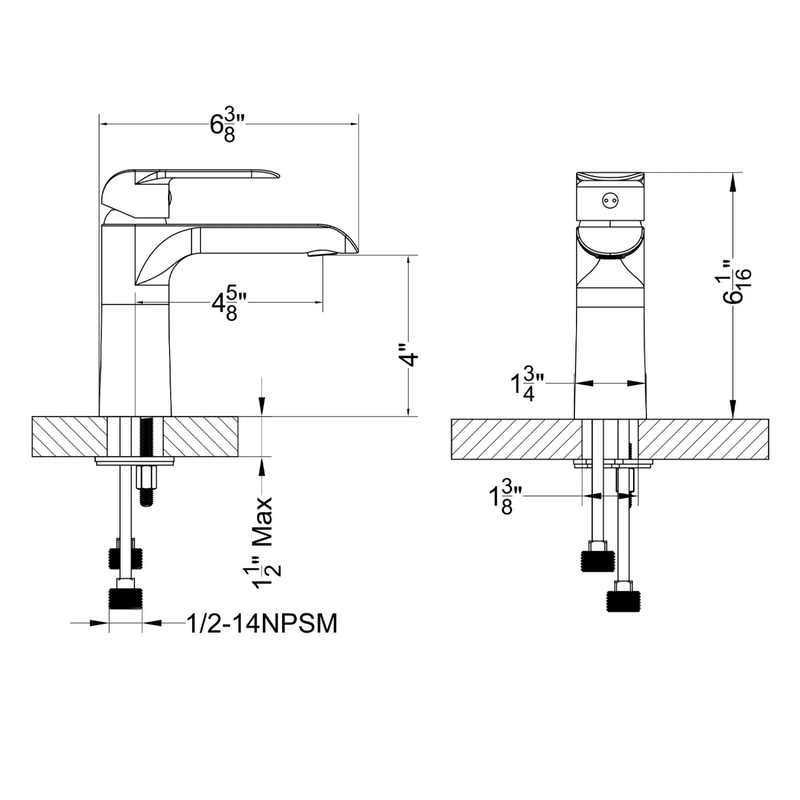 Blossom Lever Handle Cylinder Bathroom Sink Single Hole Lavatory Faucet - Image 4