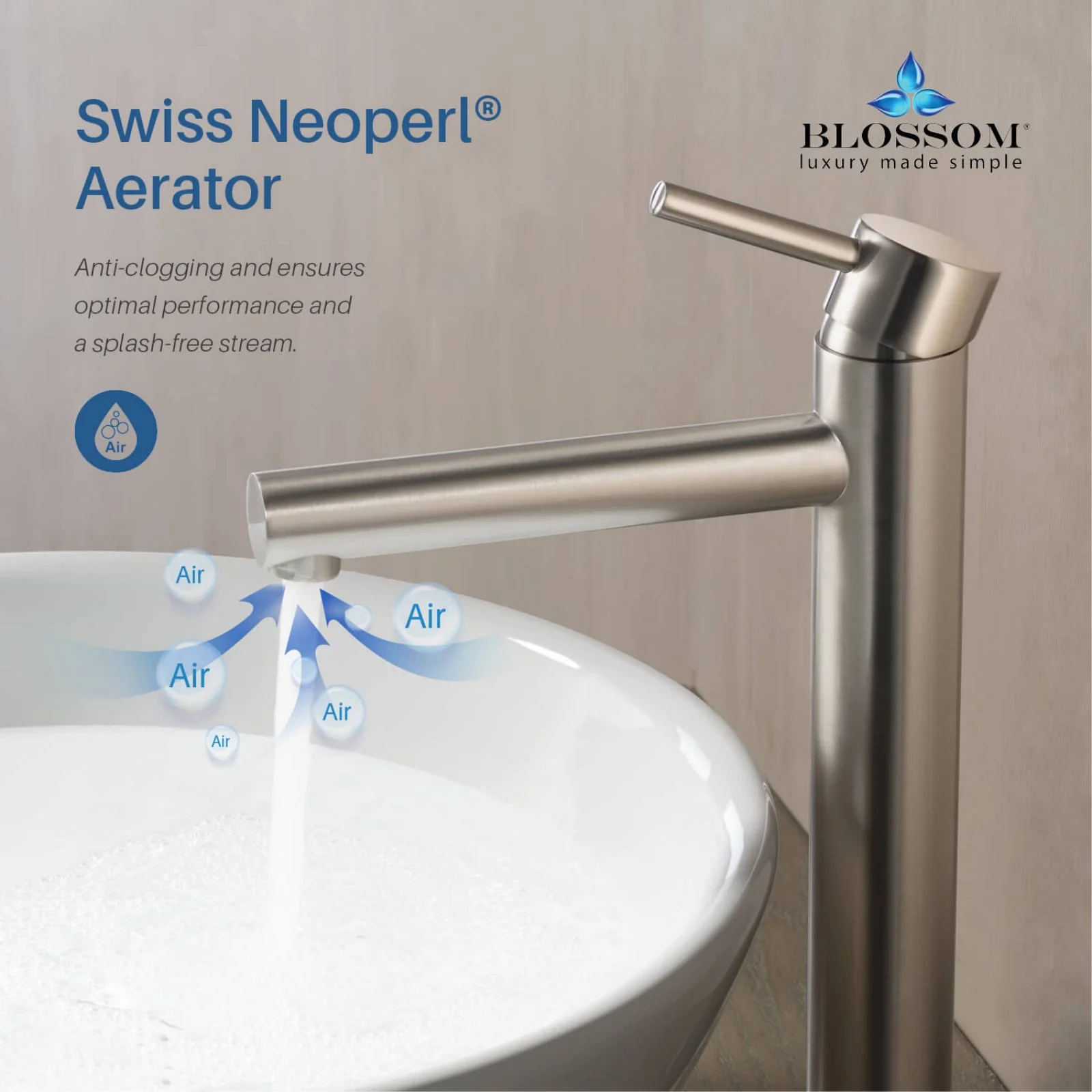 Blossom 7" x 12" Long Cylinder Lever Handle Bathroom Sink Single Hole Faucet - Image 24